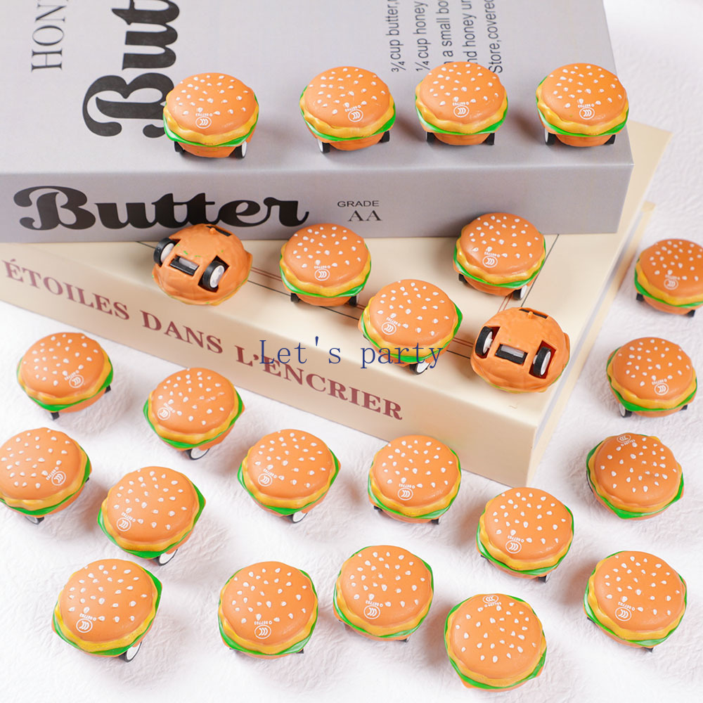 Baby Food For 1 Year Old - 15 個ミニかわいい 3D バーガープルバック車のおもちゃ子供の誕生日パーティーの好意ベビーシャワーギフトピニャータフィラー報酬クリスマスギフト