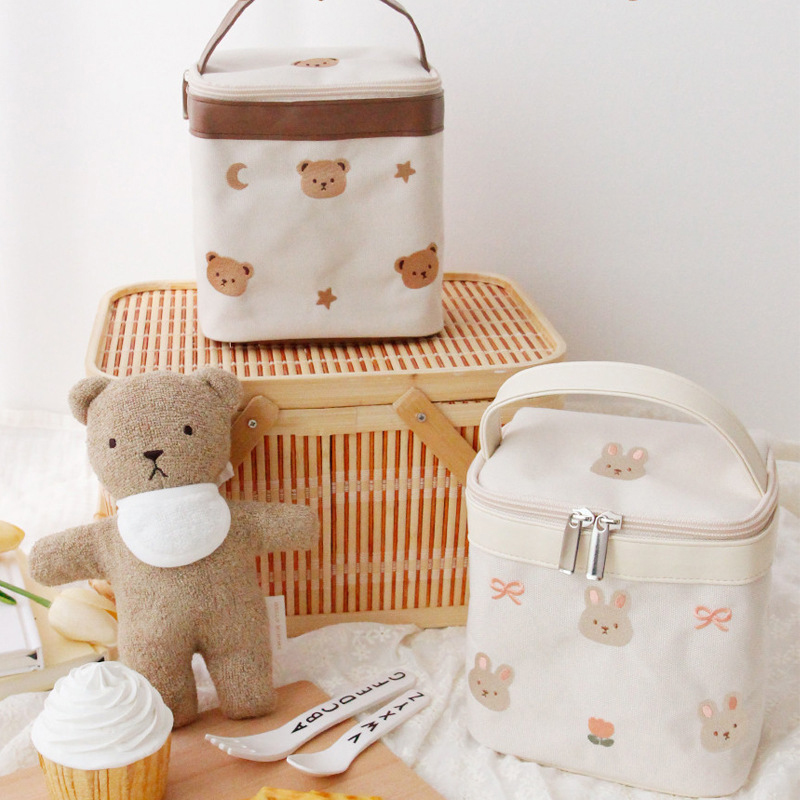 Baby Food For 1 Year Old - Milancel新しいベビーフード断熱バッグ刺embroidered bearポータブルピクニックバッグ