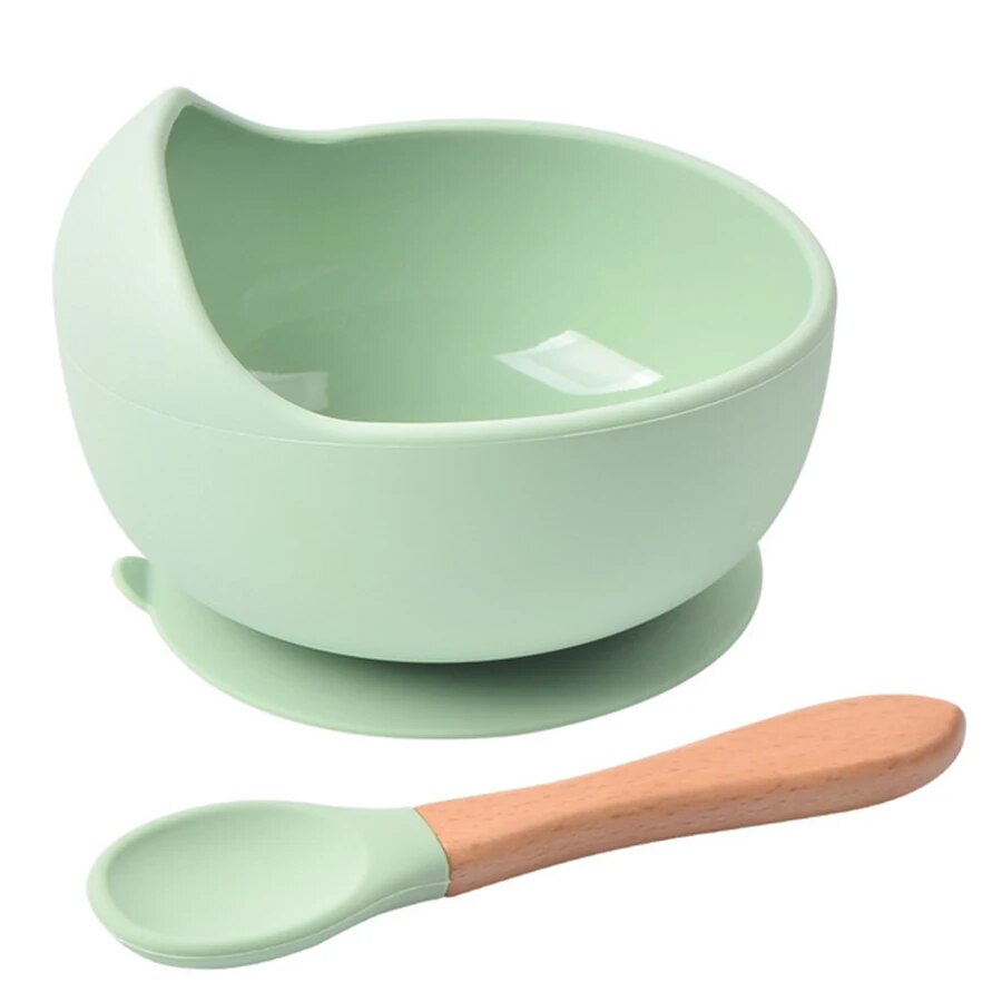 Baby Food Lunch - シリコン製のフィーディングボウル,高品質のベビーディッシュ,子供用ディナースプーン,食品グレードの食器