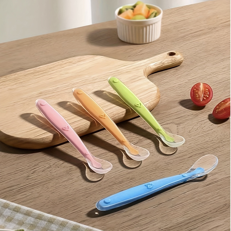 Baby Food Lunch - 1/2個入り ソフトチップベビーシリコンスプーン 安全なベビー用給餌スプーン、子供用幼児用トレーニング用セルフフィーディング食器