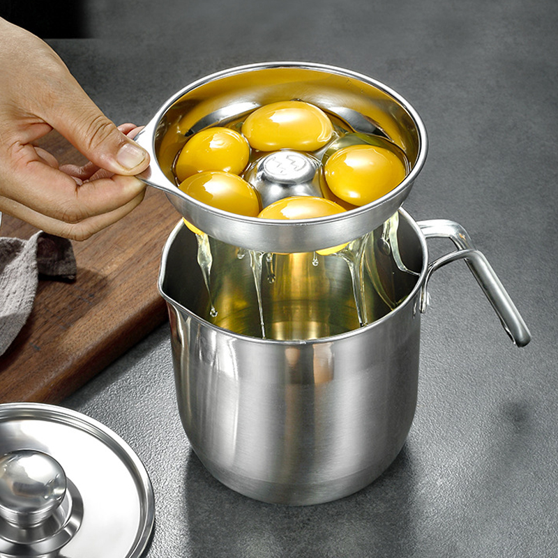 Baby Food Strainer - 304 ステンレス鋼卵白分離器補助離乳食サプリメント卵黄タンパク質フィルターボウル家庭用卵分離セット