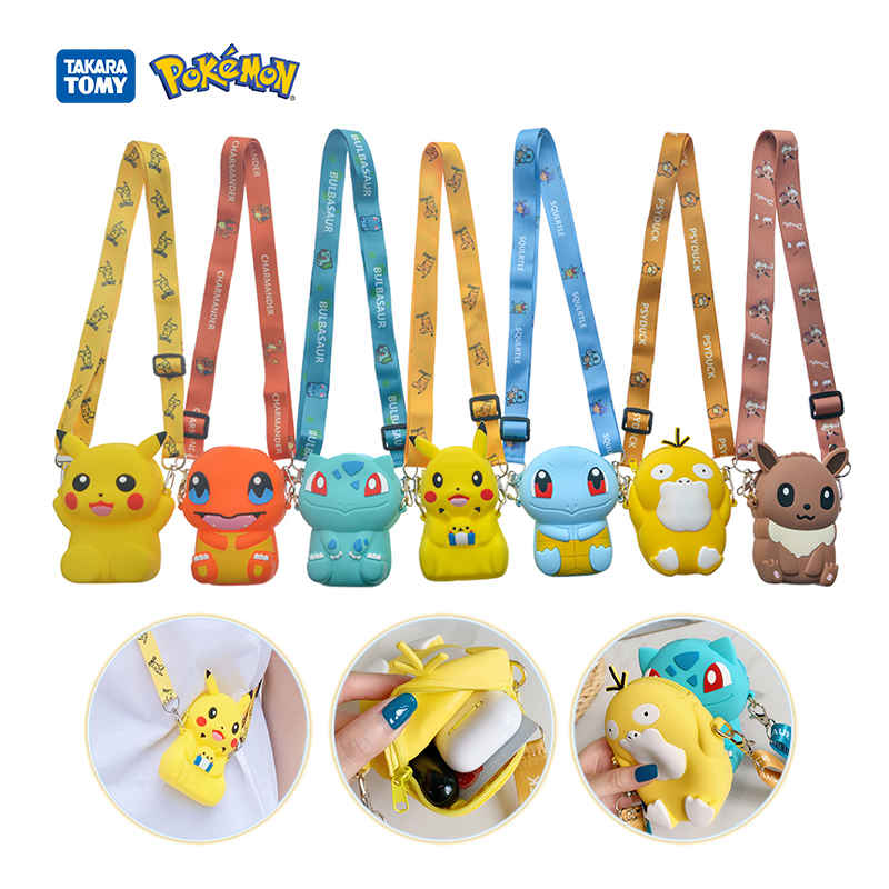 Baby Food Eat - ポケモンバッグクロスボディバッグ子供のためのミニ小銭入れかわいいファッションおもちゃアニメアクションフィギュアピカチュウイーブイ面白いモデリング