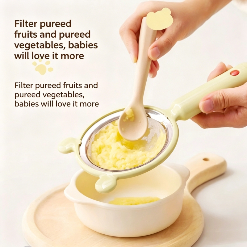 Baby Food Strainer - 豆乳フィルタースクリーン 304 ステンレス鋼ベビーフードサプリメントベビースプーンキッチン卵液体ベーキングツール小麦粉スクリーン