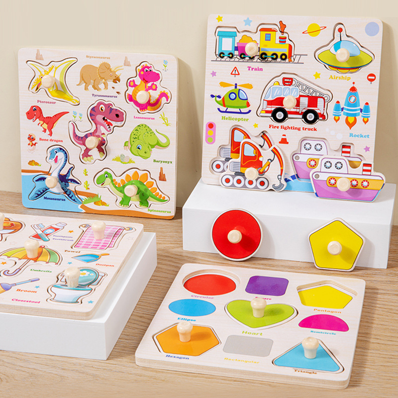 モンテッソーリ木製パズルのおもちゃ子供のためのハンドジグソー - Baby Food Eat のレビューと価格