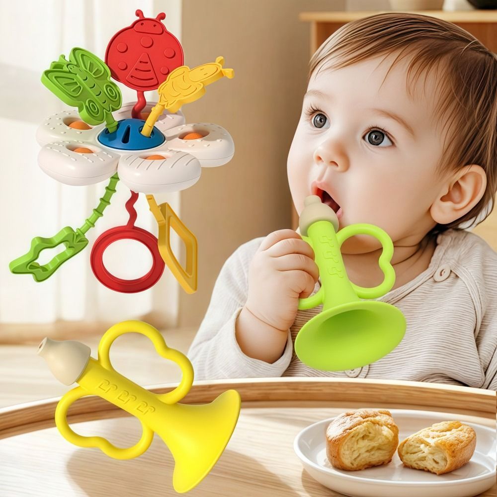 食品グレードのベビー感覚玩具、柔らかいシリコン製トランペット - Baby Food For 1 Year Old のレビューと価格