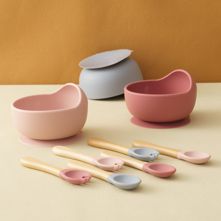 3 個のシリコンベビー給餌ボウルセットベビー学習食器吸引ボウ - Baby Food Dispensing Spoon のレビューと価格