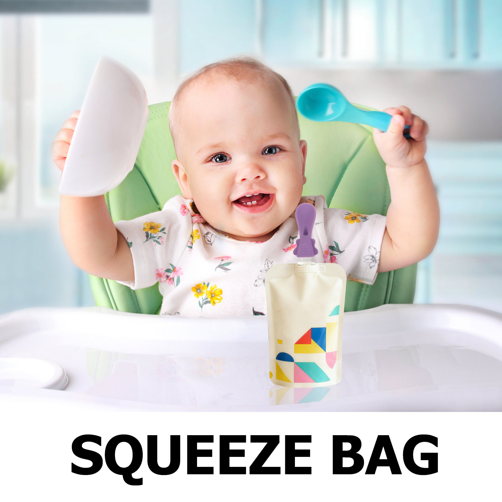 5個入りシリコン製ベビーポーチスプーンアタッチメントセット、 - Baby Food Pouches のレビューと価格