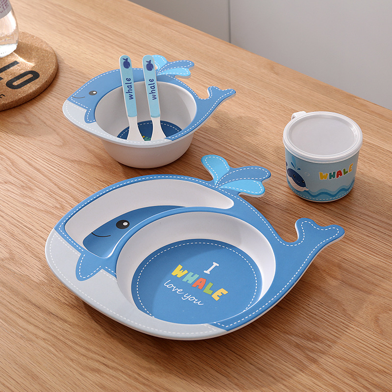 天然竹繊維食器漫画の形 5 ピース/セットベビー食器子供用コ - Baby Food With Fiber のレビューと価格