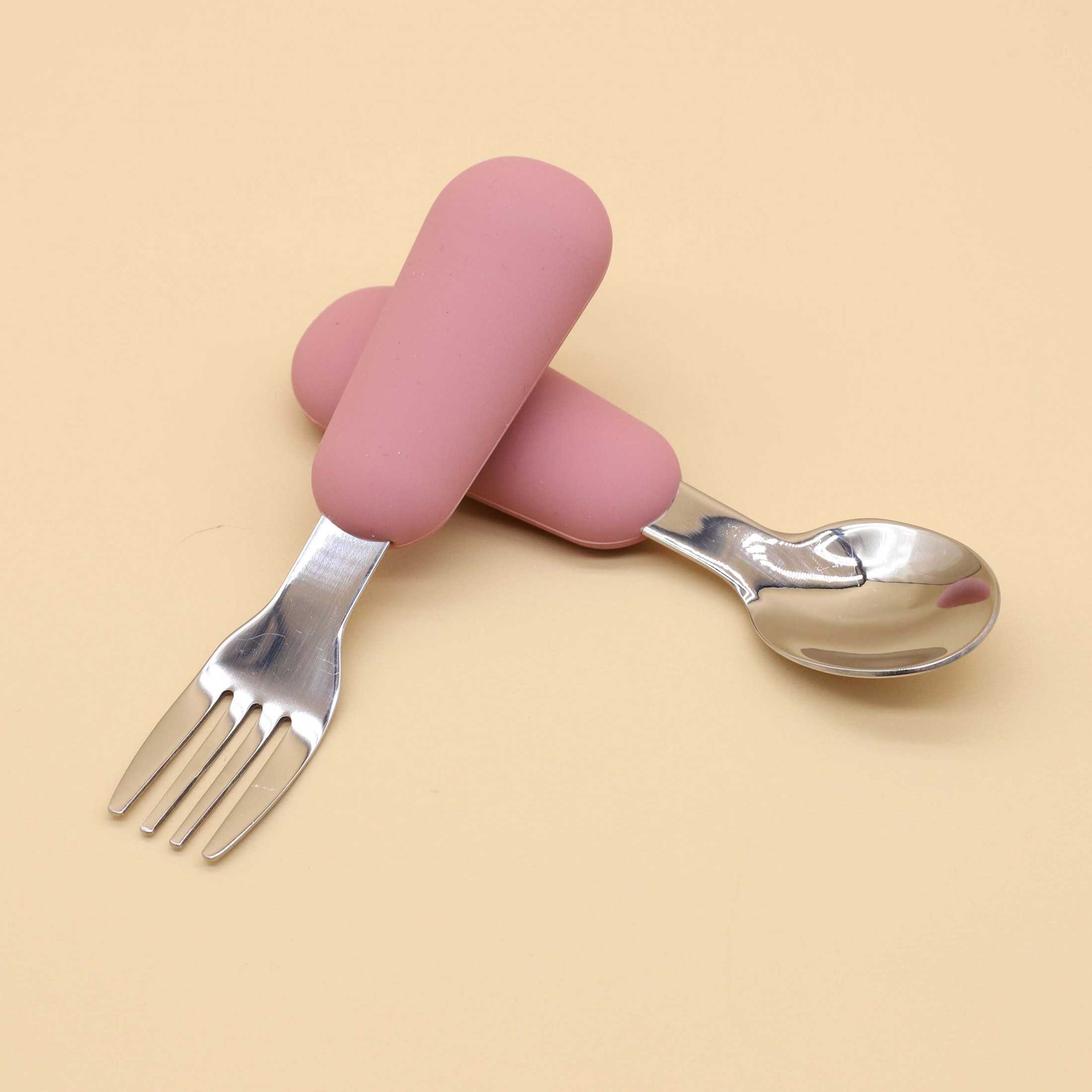 シリコーンステンレス鋼スプーンフォーク食品グレード 304  - Baby Food Lunch のレビューと価格