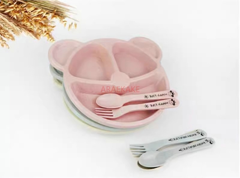 子供用ダイニングプレートセットダイニング用品食品グレード小麦 - Baby Food Usa のレビューと価格