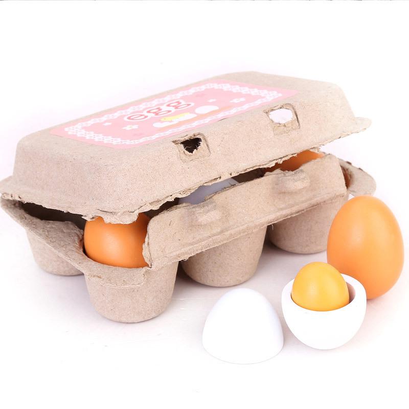 6 個キッチン木製人工卵セット DIY おもちゃ赤ちゃん早期 - Baby Food Egg のレビューと価格
