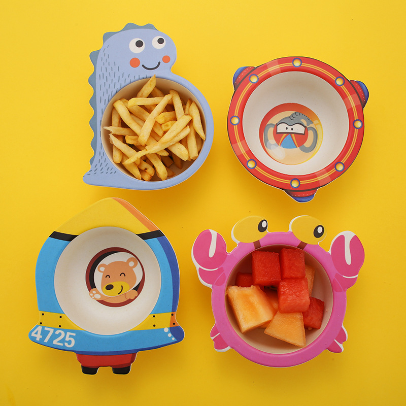 竹繊維の漫画の給餌ボウル,子供用食器,天然環境にやさしい食品 - Baby Food With Fiber のレビューと価格