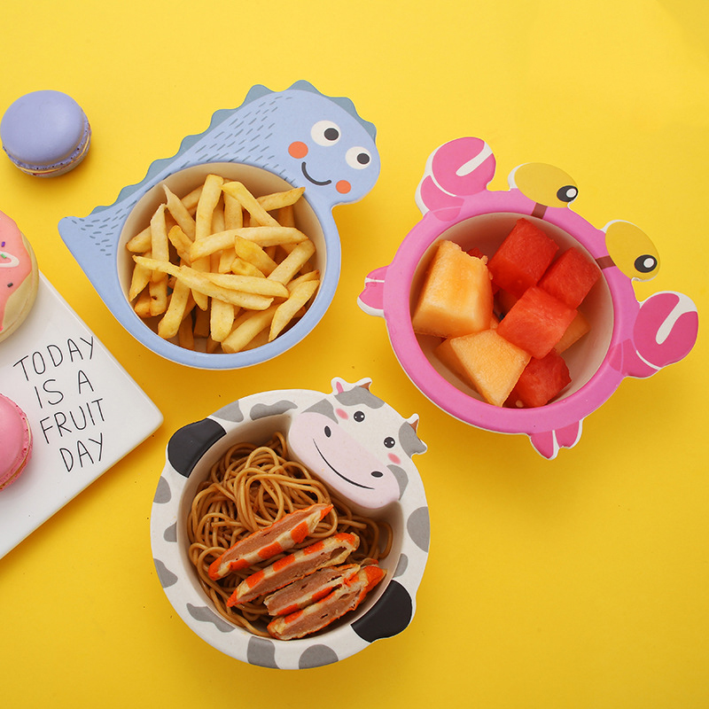 竹繊維の漫画の給餌ボウル,子供用食器,天然環境にやさしい食品 - Baby Food With Fiber のレビューと価格