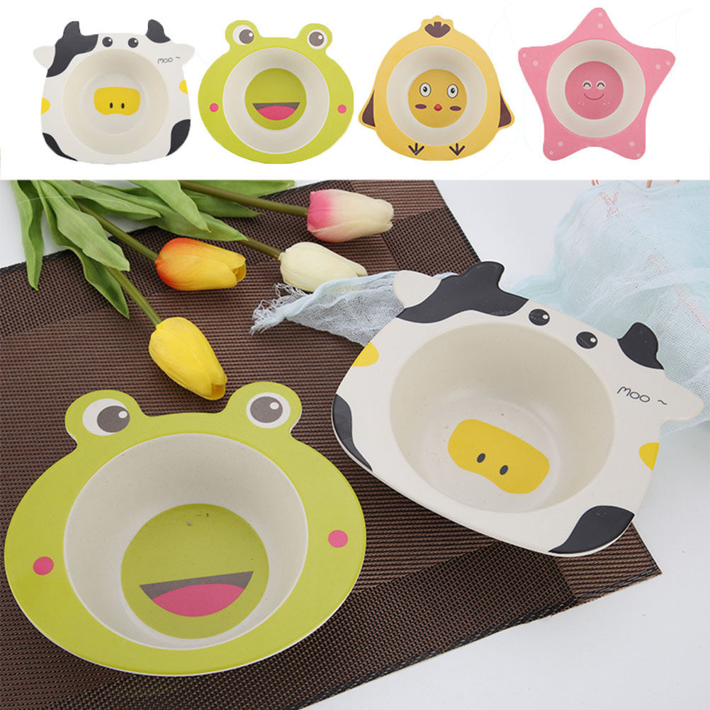 竹繊維子供用給餌ボウル漫画動物デザイン厚みのある平底ベビーフ - Baby Food With Fiber のレビューと価格