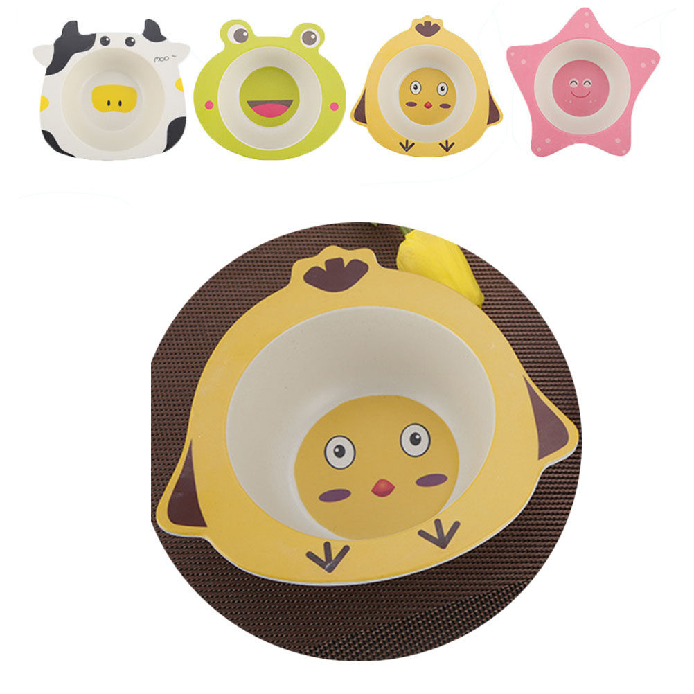 竹繊維子供用給餌ボウル漫画動物デザイン厚みのある平底ベビーフ - Baby Food With Fiber のレビューと価格