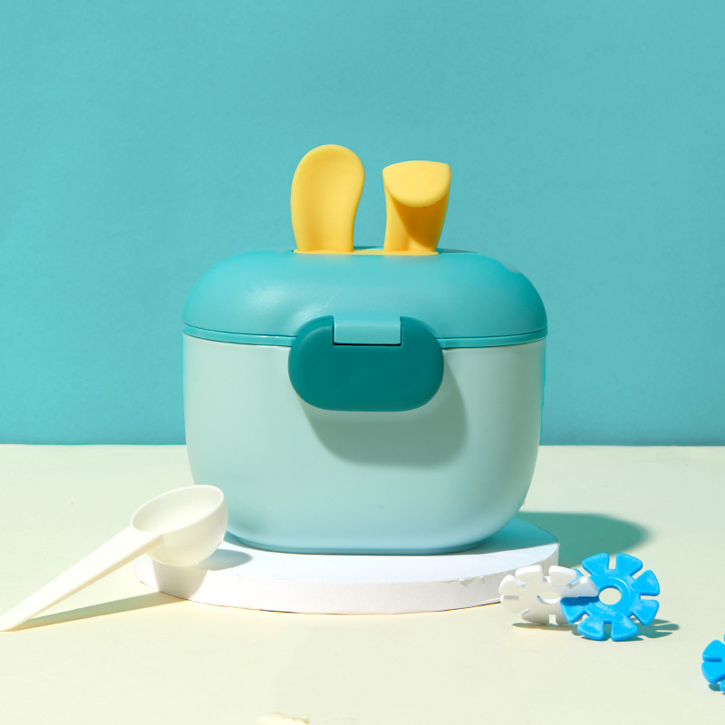 新しいシリコン製うさぎ耳型ミルクディスペンサー、粉ミルク容器 - Baby Food Dispensing Spoon のレビューと価格