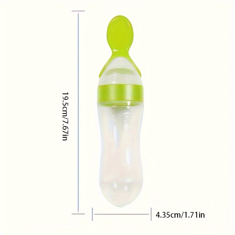 ベビー用シリコン製哺乳瓶、スプーン付き、3オンスの食品分配ス - Baby Food Lunch のレビューと価格