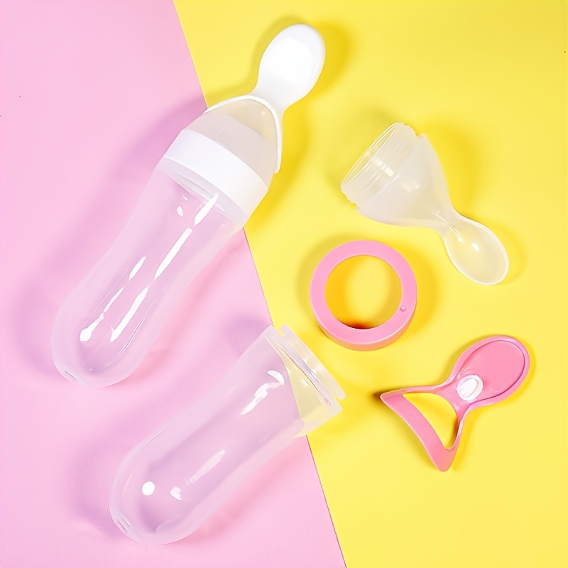 ベビー用シリコン製哺乳瓶、スプーン付き、3オンスの食品分配ス - Baby Food Lunch のレビューと価格
