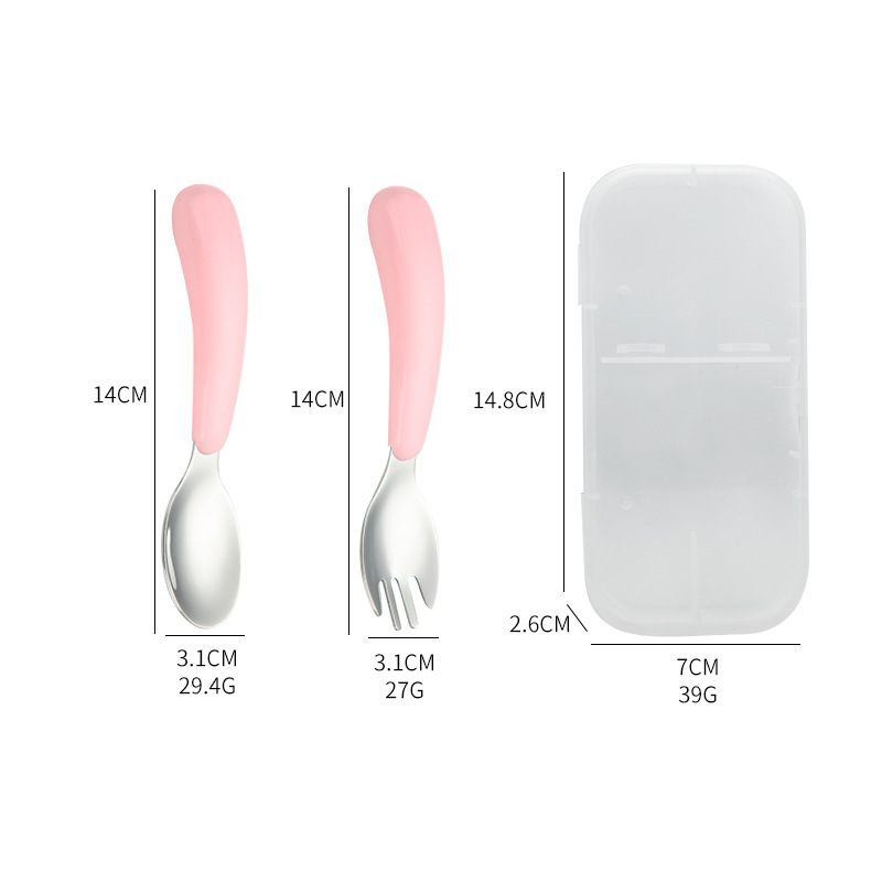304 ステンレス鋼のスプーン、フォーク、箸、ポータブルケー - Baby Food Lunch のレビューと価格