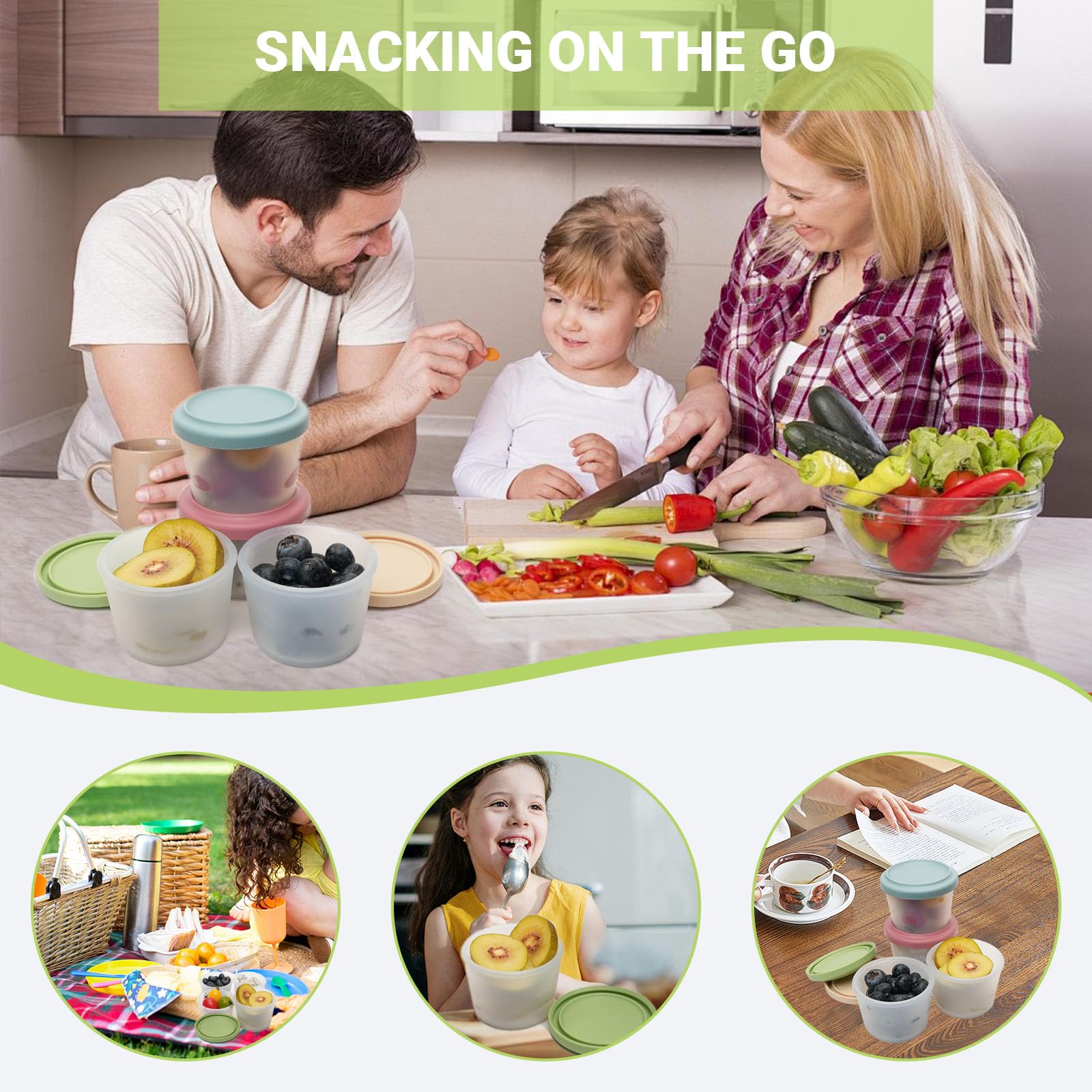 食品グレードシリコン製ベビーフード容器、気密保存容器、冷凍・ - Baby Food Usa のレビューと価格
