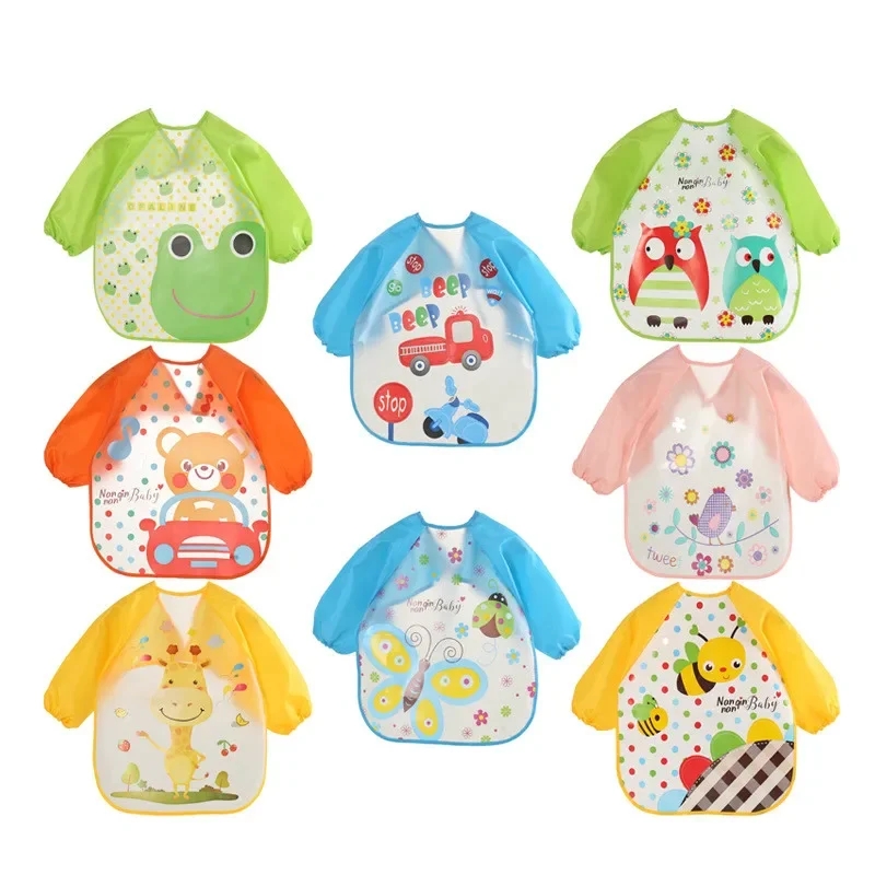 防水 EVA フルスリーブベビービブ子供エプロン長袖給餌スモ - Baby Food Eat のレビューと価格