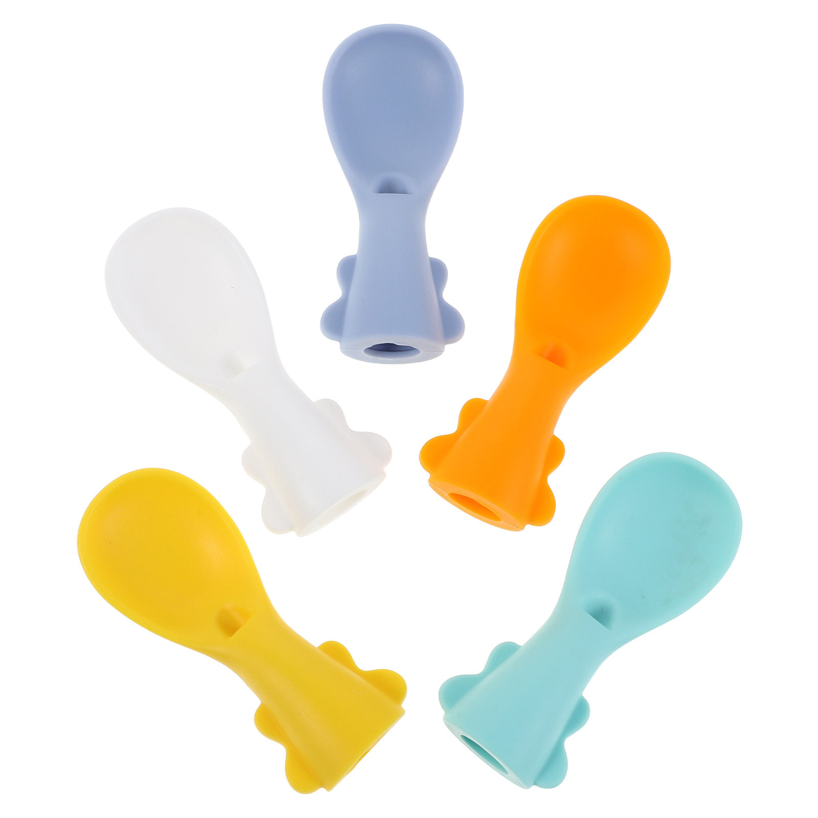 5個入りシリコン製ベビー用フィーディングスプーンアタッチメン - Baby Food Pouches のレビューと価格