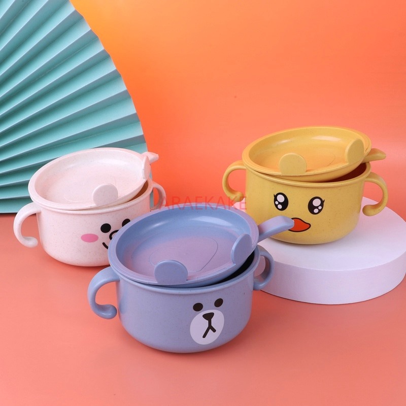子供用ギフト麦わら漫画風子供用ボウル（蓋付き）ベビー補助食ボ - Baby Food Usa のレビューと価格