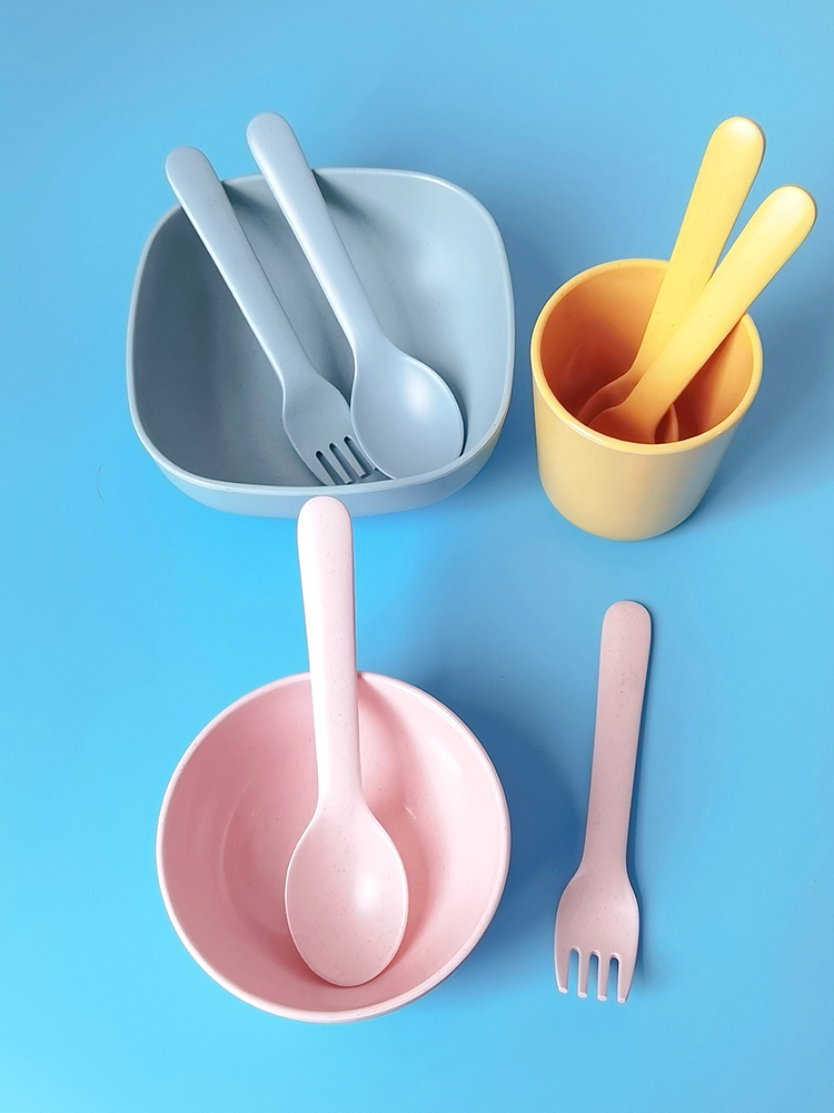 竹繊維フォークスプーンベビー補助食品トレーニングレストランフ - Baby Food With Fiber のレビューと価格