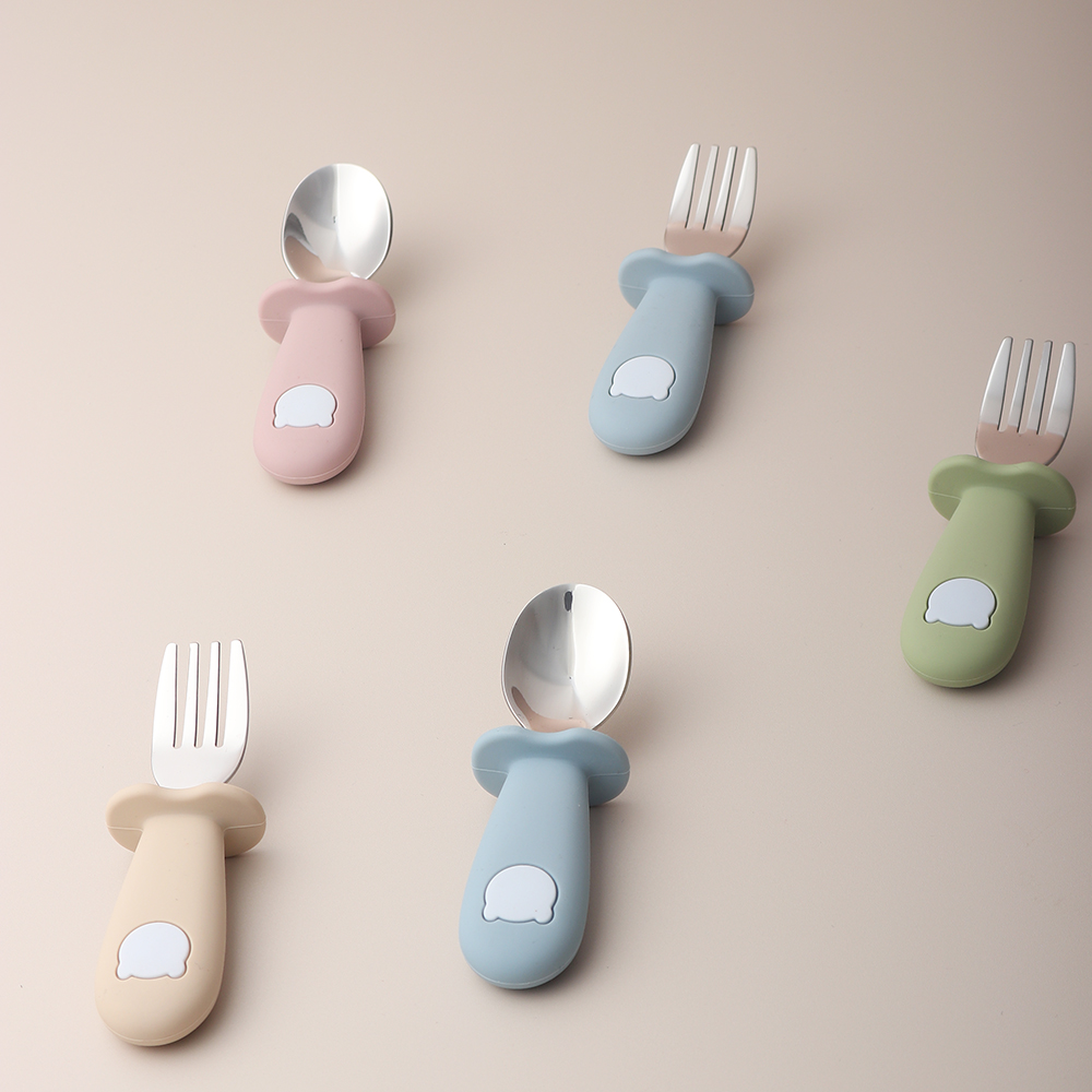 ベビーパンダ型シリコンスプーンとフォーク ステンレス製ベビー - Baby Food Lunch のレビューと価格