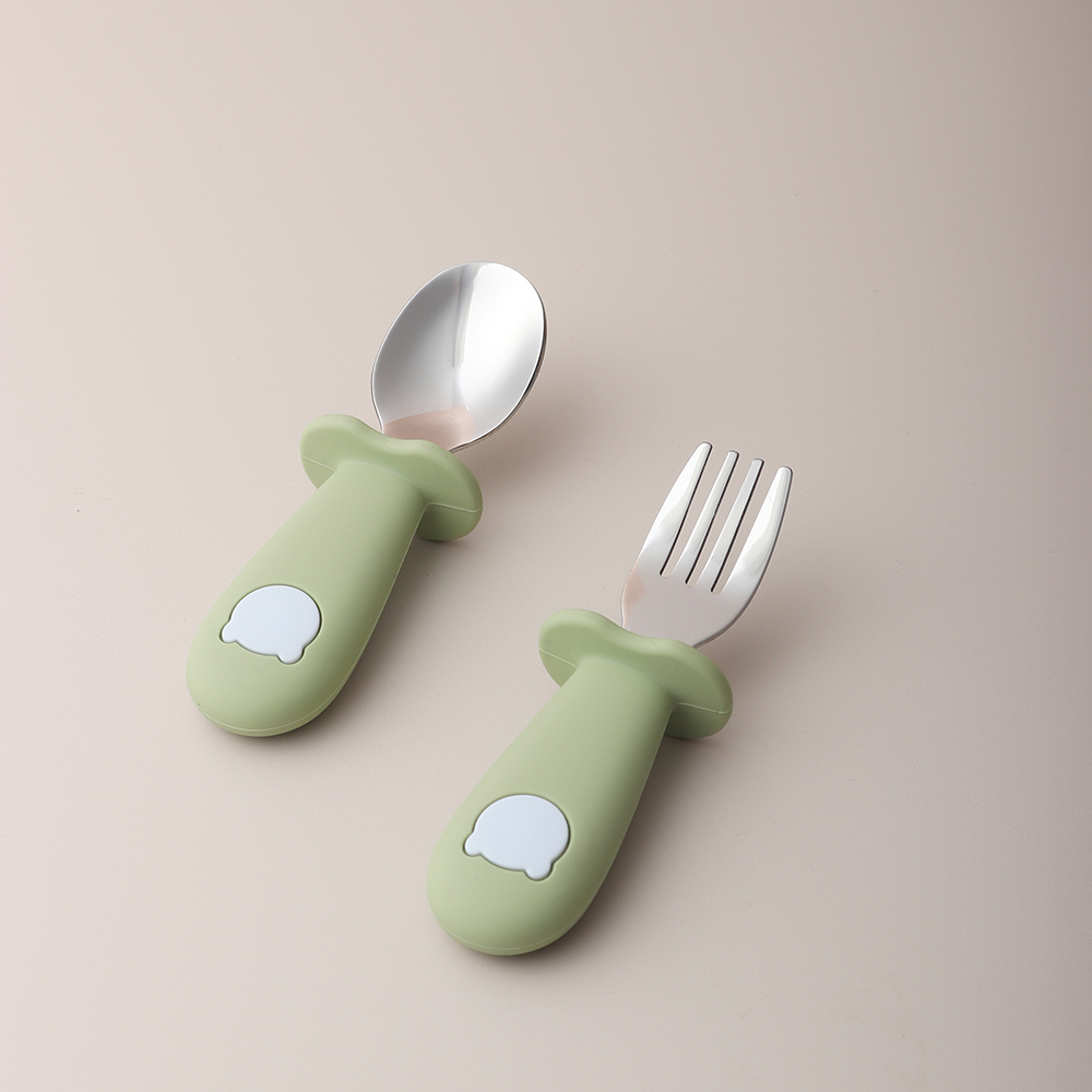 ベビーパンダ型シリコンスプーンとフォーク ステンレス製ベビー - Baby Food Lunch のレビューと価格